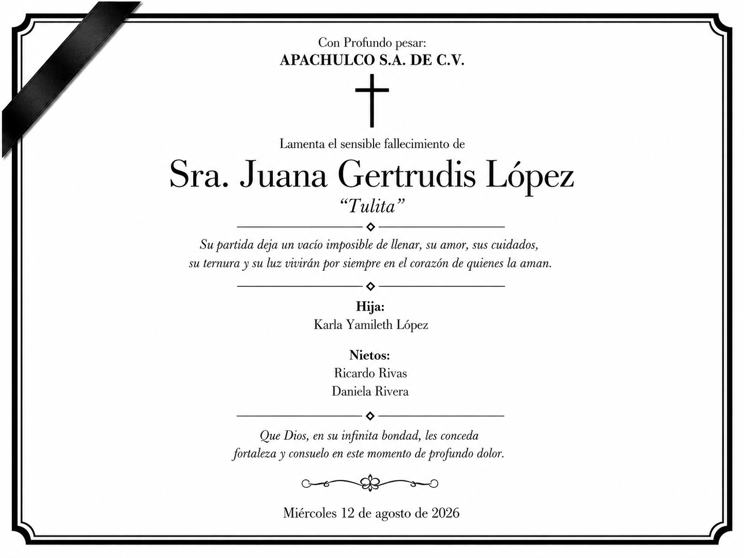 Sra. Juana Gertrudis